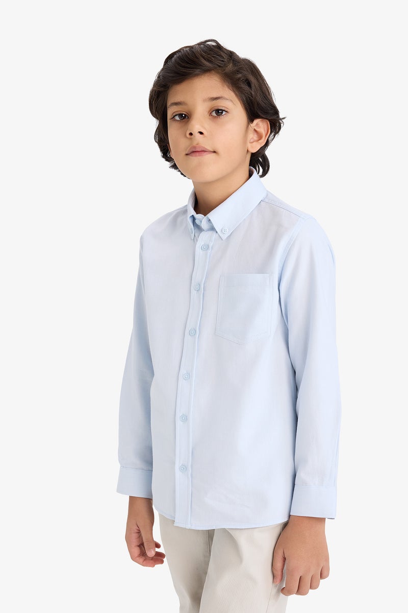 ديفاكتو قميص أكسفورد كم طويل أولادي - Image 3